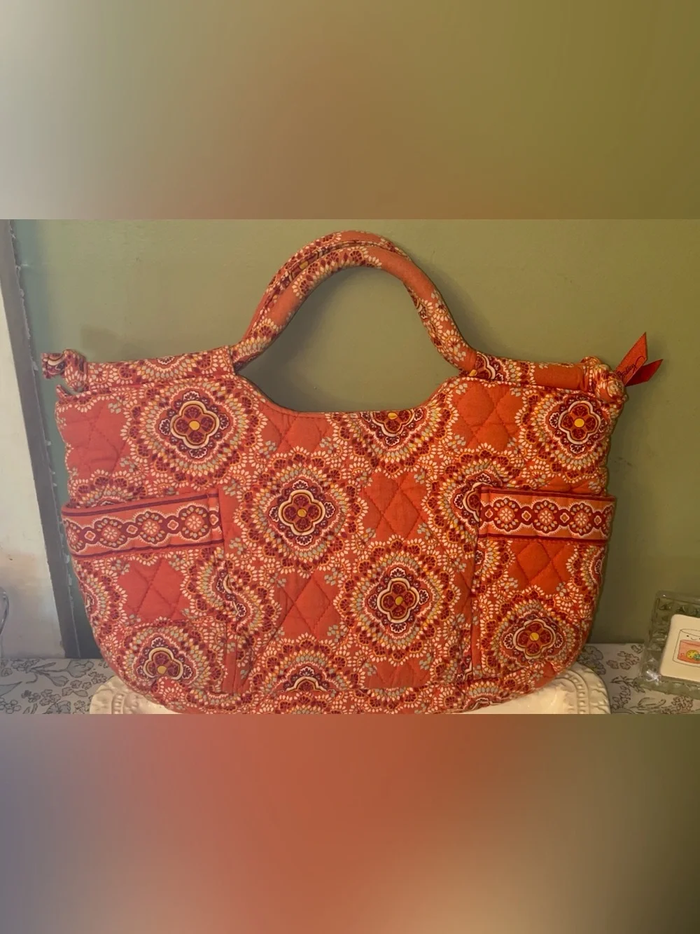 Vera Bradley Handbag in Retired Orange Paprika Pattern